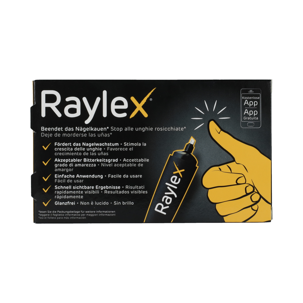 Raylex hand care pen with 1.50ml size, featuring a sleek design and precision tip for moisturizing and skincare application.