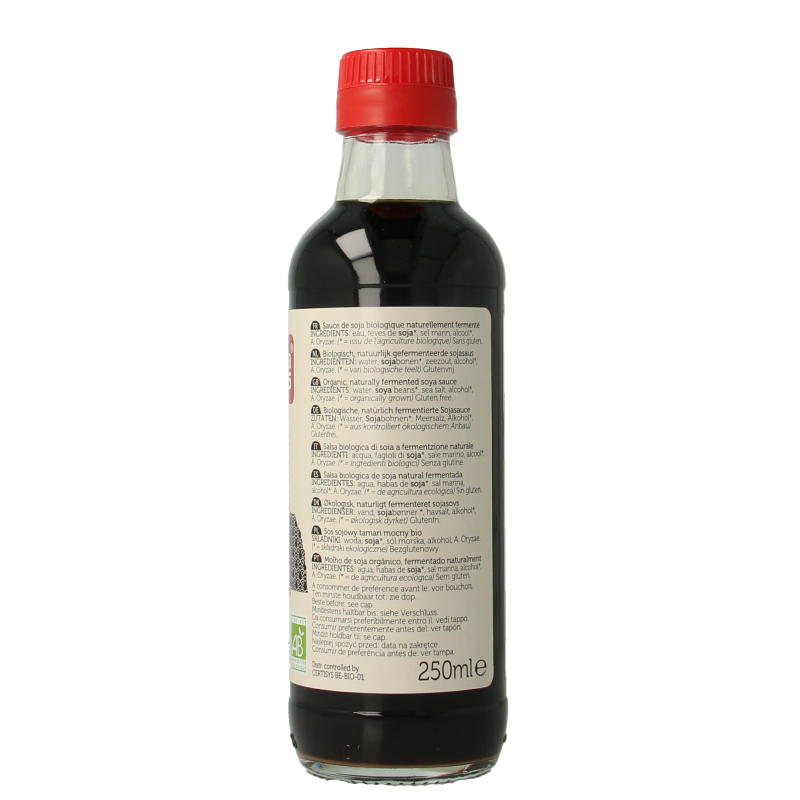Lima Tamari strong bio soy sauce in 250ml bottle, natural organic sauce with rich flavor, used as a condiment or marinade.