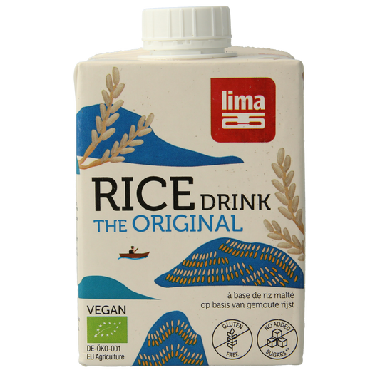 Lima Organic Rice Drink in 500ml bottle, natural and creamy beverage from the "Dranken en Sappen" category.
