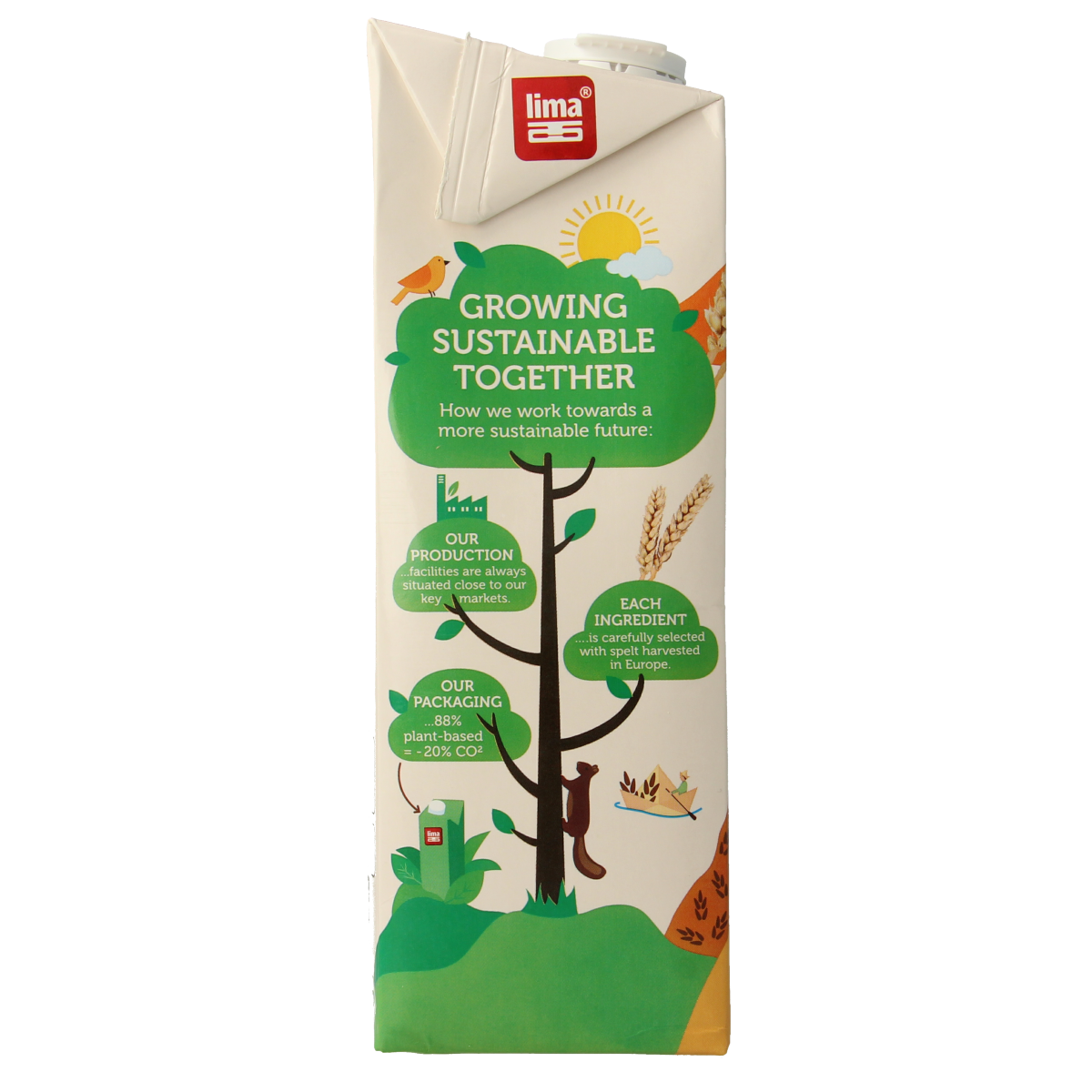 Lima organic spelt drink in a 1-liter bottle, natural and bio, from the drinks and juices category.