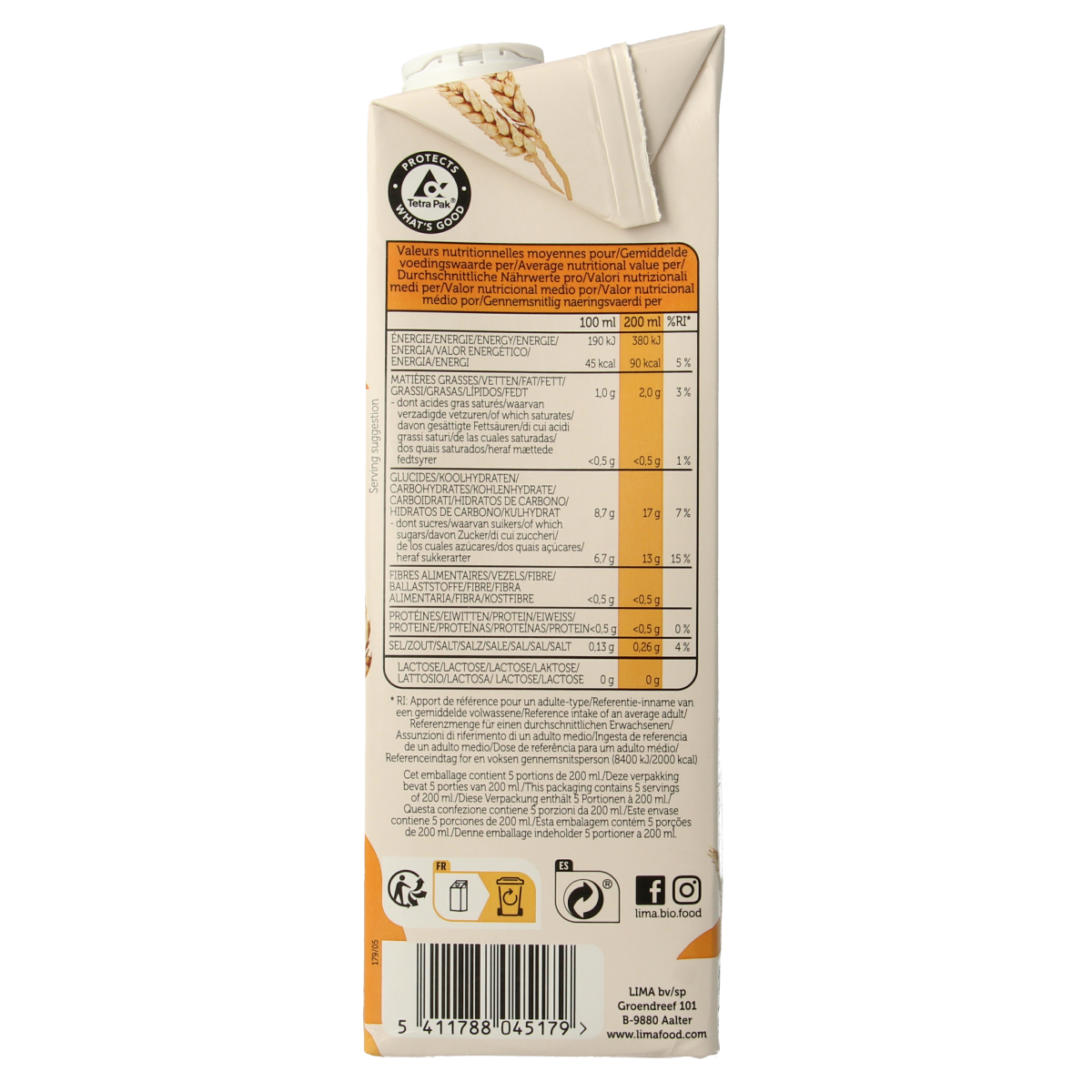 Lima organic spelt drink in a 1-liter bottle, natural and bio, from the drinks and juices category.