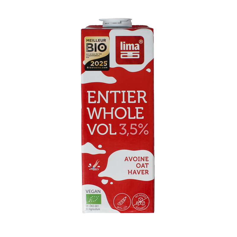 Organic Lima whole fruit drink in a 1000ml bottle, showcasing fresh whole fruits and vibrant packaging.