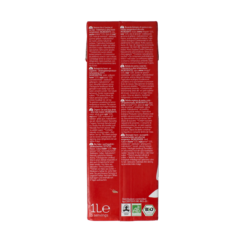 Lima Whole Entier Drink Bio 1000ml in a clear bottle, showcasing the organic drink with a vibrant label.