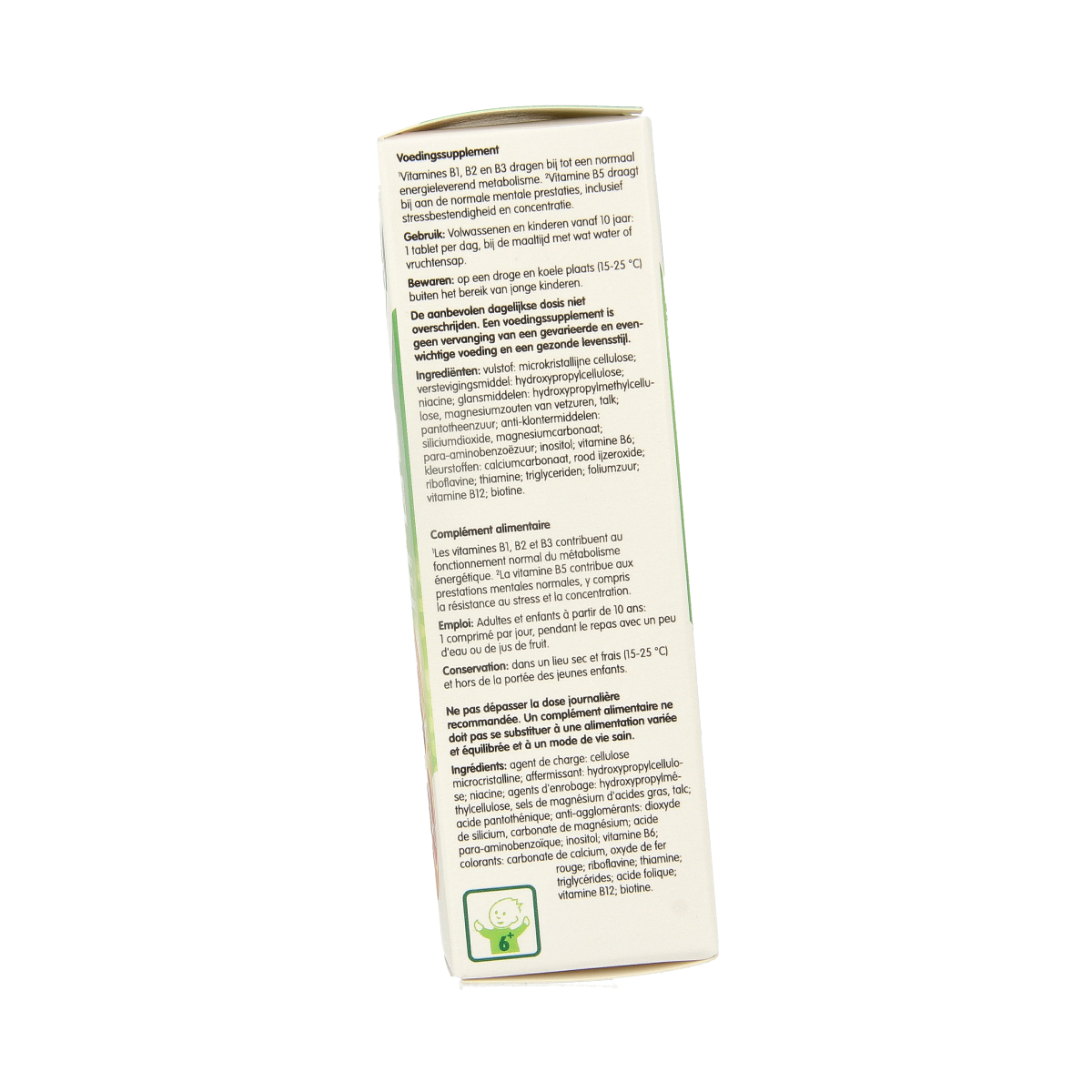 Biover Vitamine B Complex all-day multivitamin tablets, showing a bottle with 45 tablets for daily nutritional support.