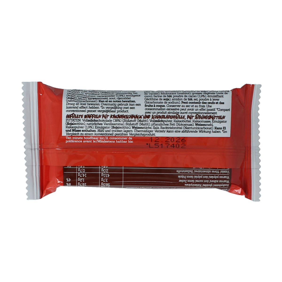 Damhert Mill choc chocolade reep 34g, a chocolate snack bar with smooth milk chocolate coating and crispy filling.