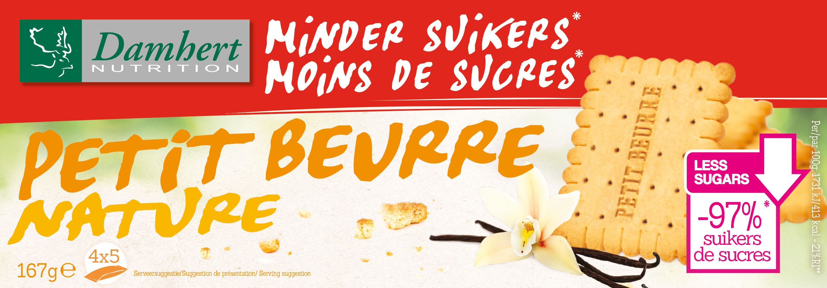 Damhert Petit Beurre natural cookies in 167g package, showing golden-brown biscuits with scalloped edges on the packaging.