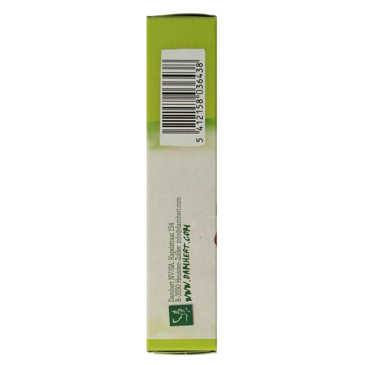 Damhert gluten-free organic chocolate praline pen, 120 grams, with a smooth, creamy chocolate filling and a sleek packaging design.