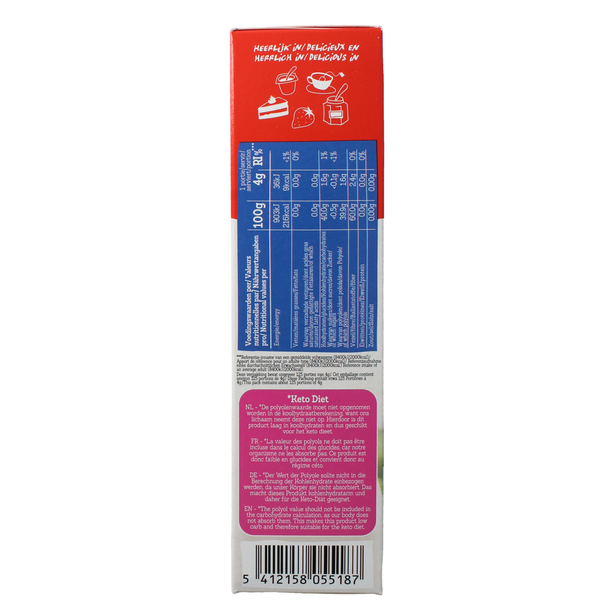 Damhert Tagatesse sweetener in a 500g package, natural sugar substitute from the Damhert Suikers en Zoetstoffen range.
