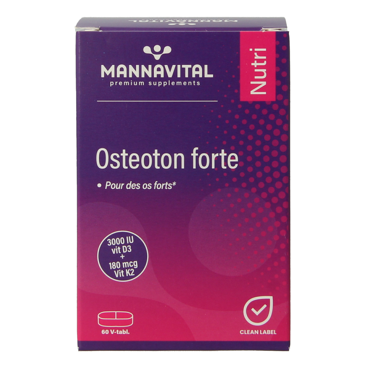 Mannavital Osteoton Forte mineral multivitamin tablets, 60 count, dietary supplement for bone health and overall wellness