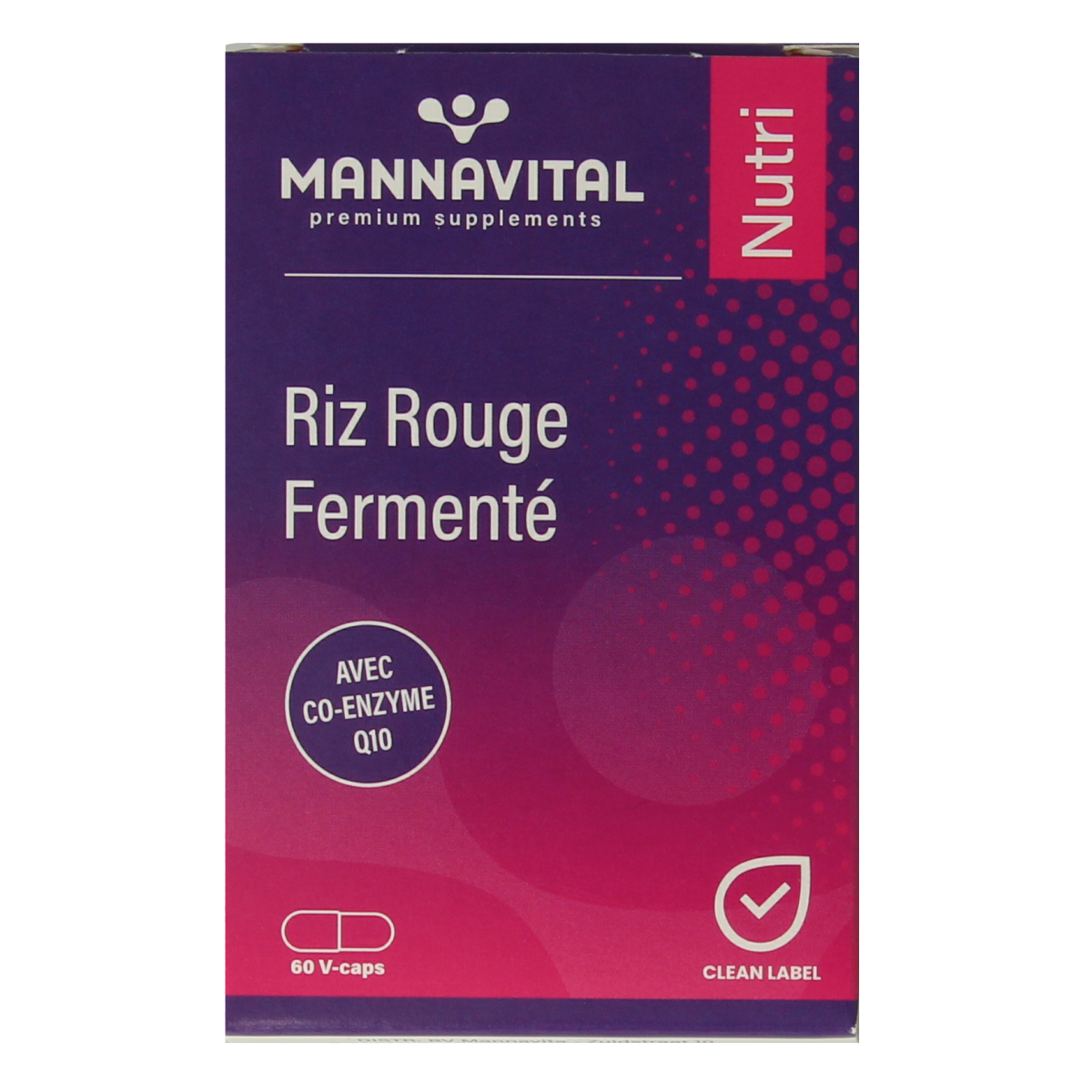 Mannavital gefermenteerde rode rijst vegetarische capsules in blister pack, dietary supplement for cholesterol support