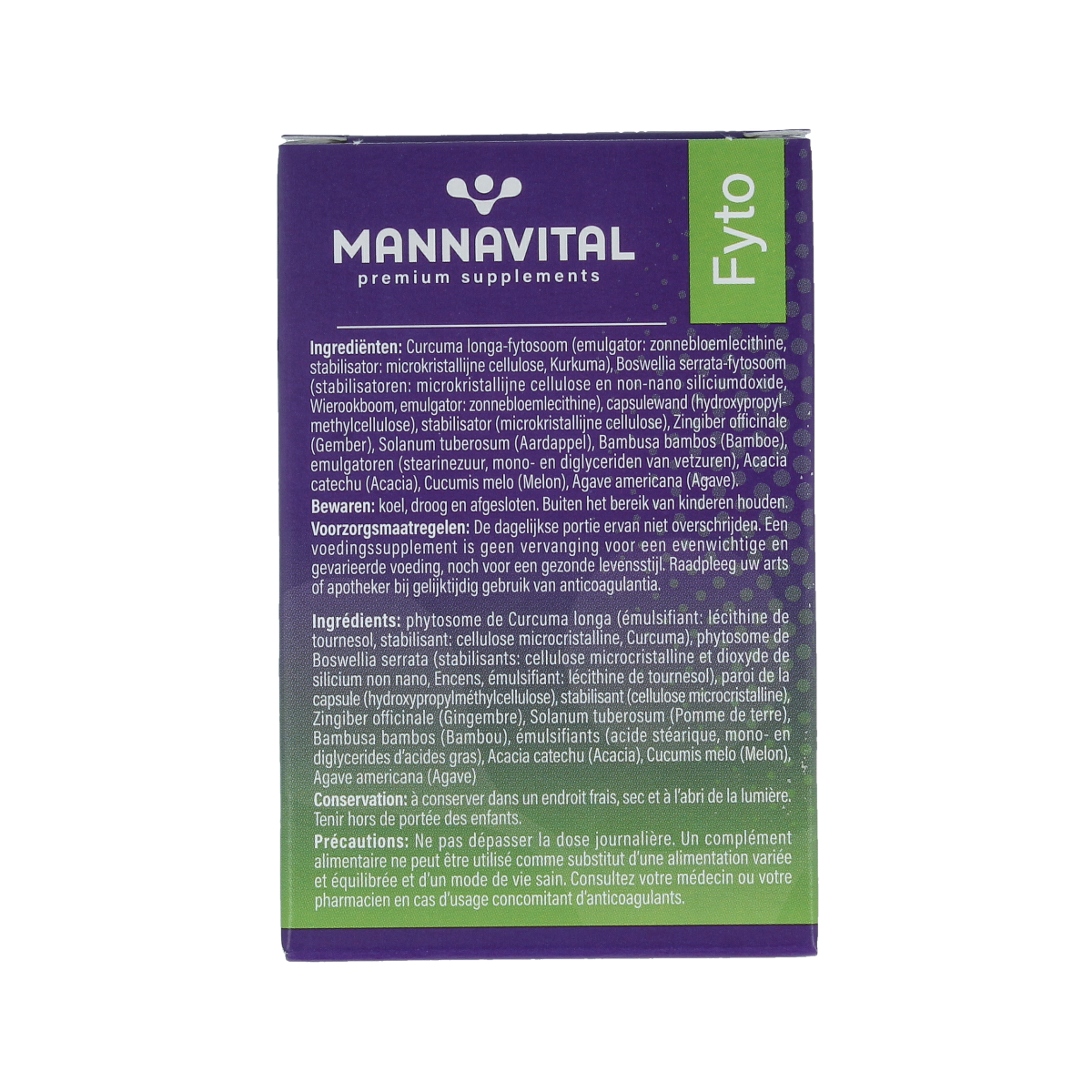 Mannavital Adouciton 60 vegetarian capsules, herbal supplement in a clear bottle with a white cap.