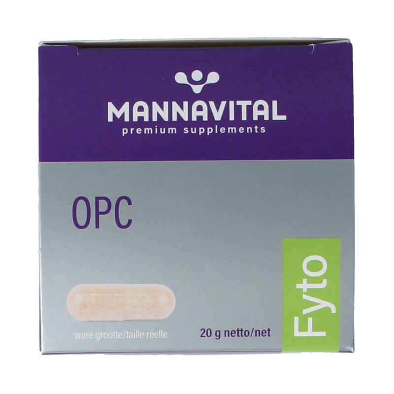 Mannavital OPC Platinum 60 vegetarian capsules, dietary supplement with antioxidants, natural herbal supplement for health support.