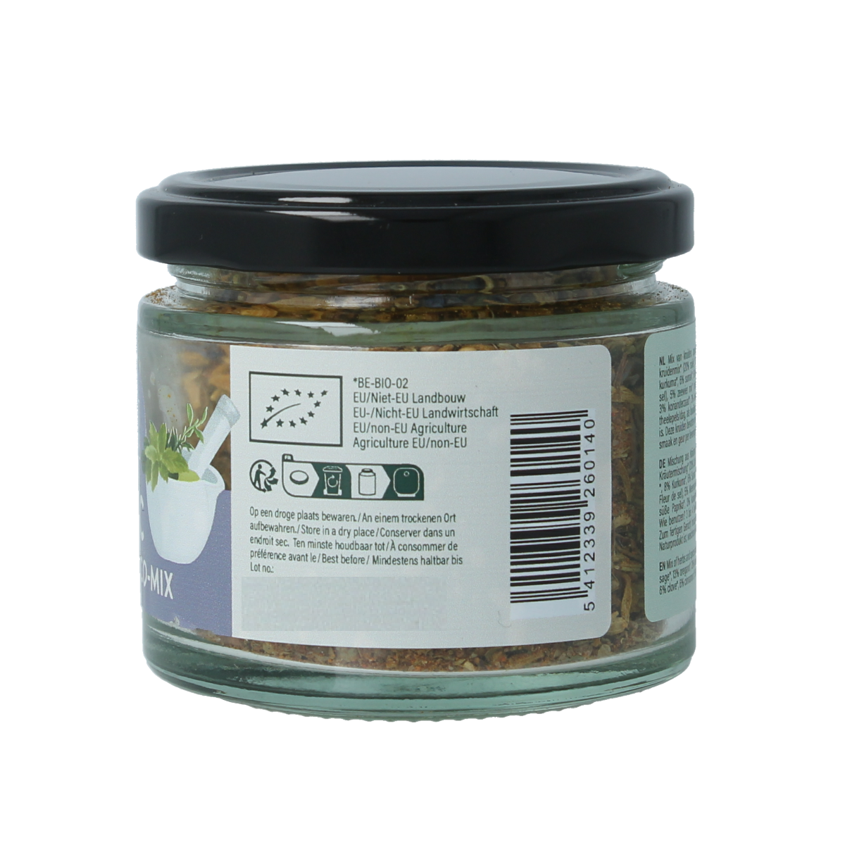 Amanprana Orac Botanico Mix Bio in a 50g package, featuring a blend of herbs, salts, and meal mix ingredients.