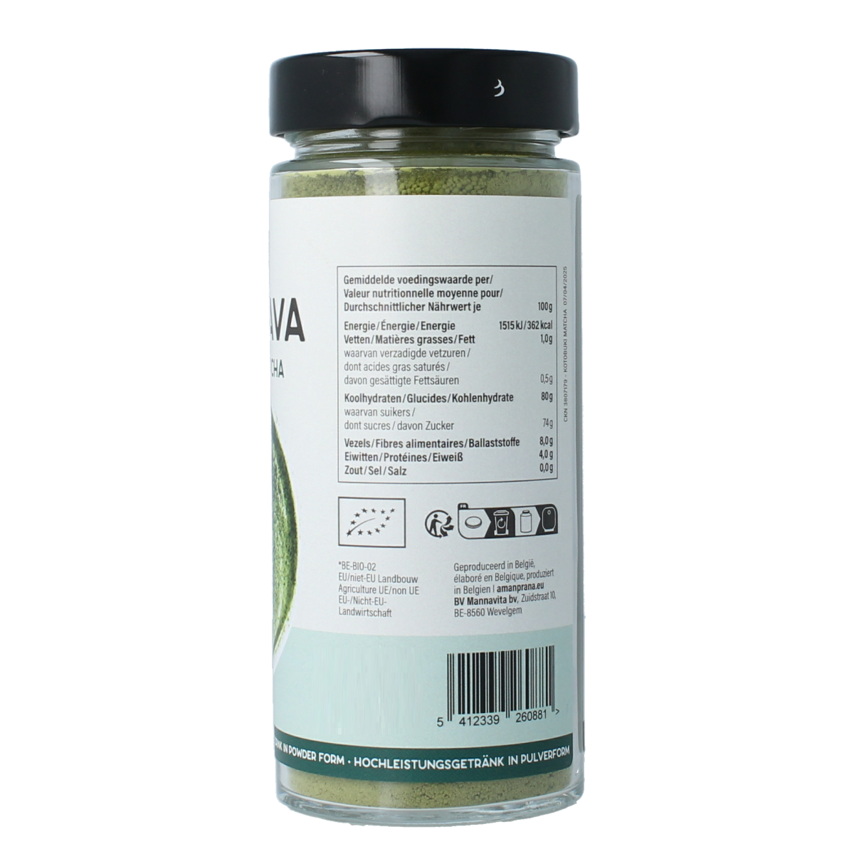 Amanprana Gula Java Kotobuki Matcha powder in 230g package, featuring green matcha tea leaves and traditional Japanese style.