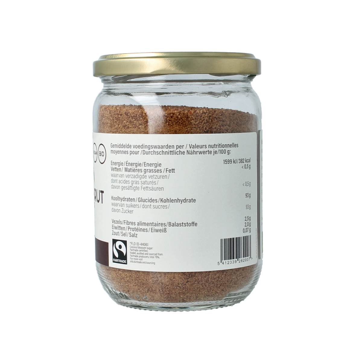 Amanprana Gula Java Brut bio sugar in 310g package, natural organic sweetener, showing the product packaging and label.