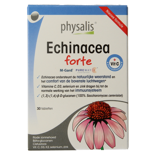 Physalis Echinacea Forte herbal supplement tablets in a blister pack, part of Physalis herbal preparations.