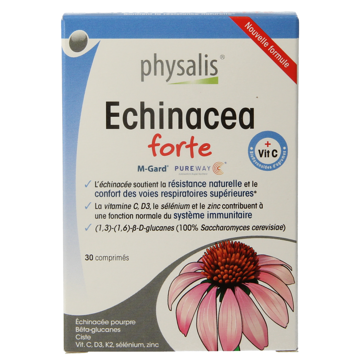 Physalis Echinacea Forte 30 tablets in blister pack, herbal supplement from Physalis for immune support.