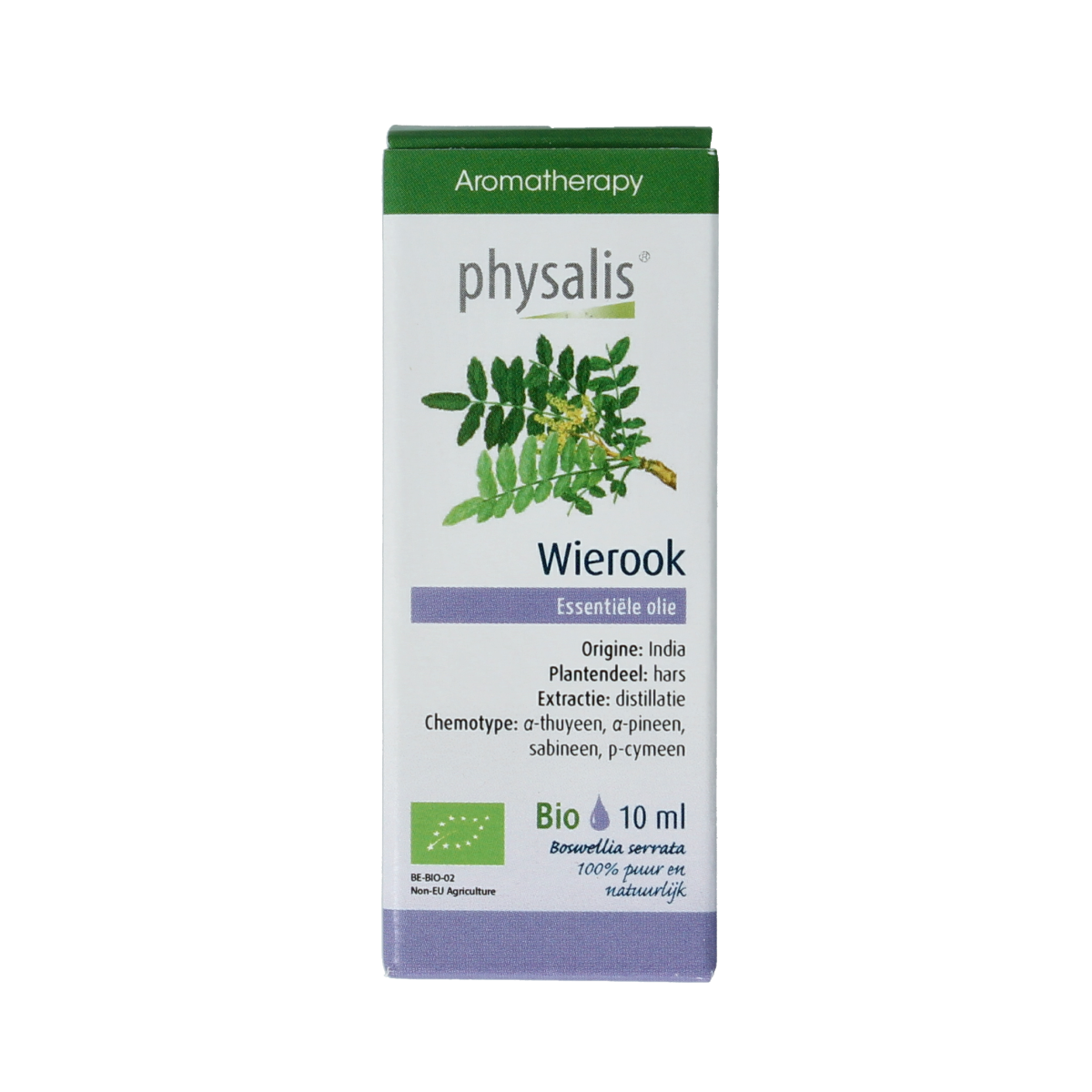 Physalis bio etherische olie van 10 ml, met een heldere fles en druppelaar, geschikt voor aromatherapie en natuurlijke wellness.