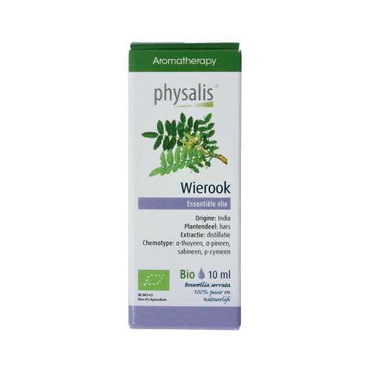 Physalis bio etherische olie van 10 ml, met een heldere fles en druppelaar, geschikt voor aromatherapie en natuurlijke wellness.