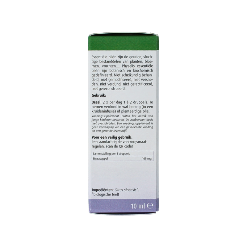 Physalis Sinaasappel bio herbal preparation bottle with orange liquid, 10ml, natural and organic herbal product from Physalis.