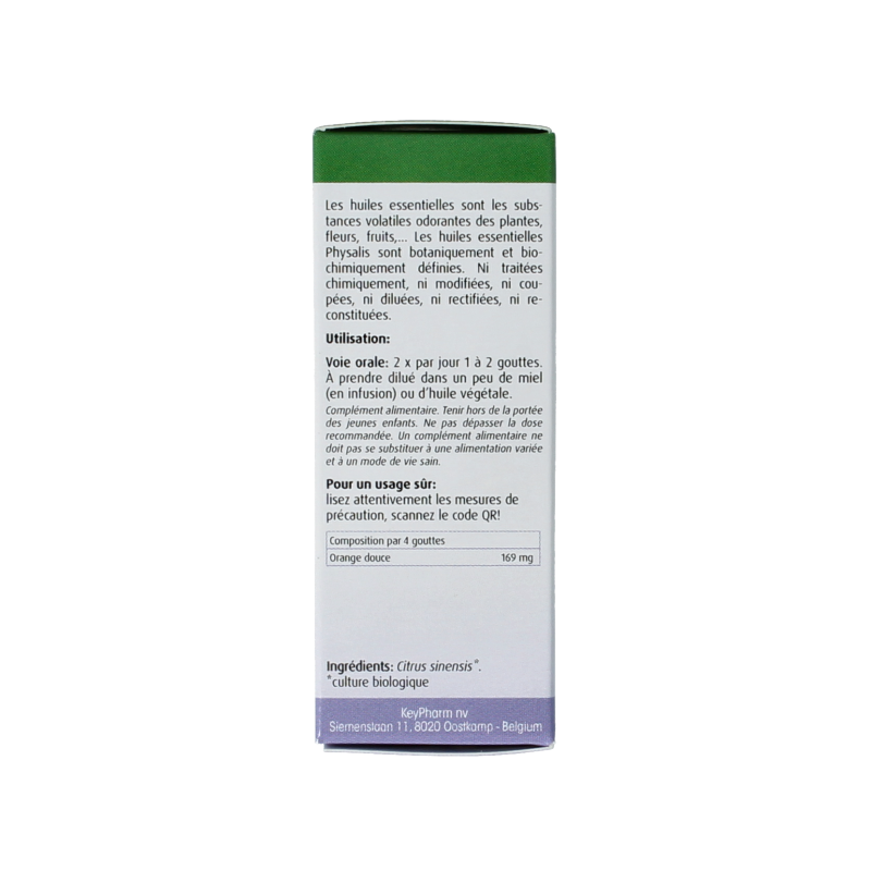 Physalis Sinaasappel bio herbal preparation in a 10ml bottle, natural orange flavor, organic Physalis product for wellness.