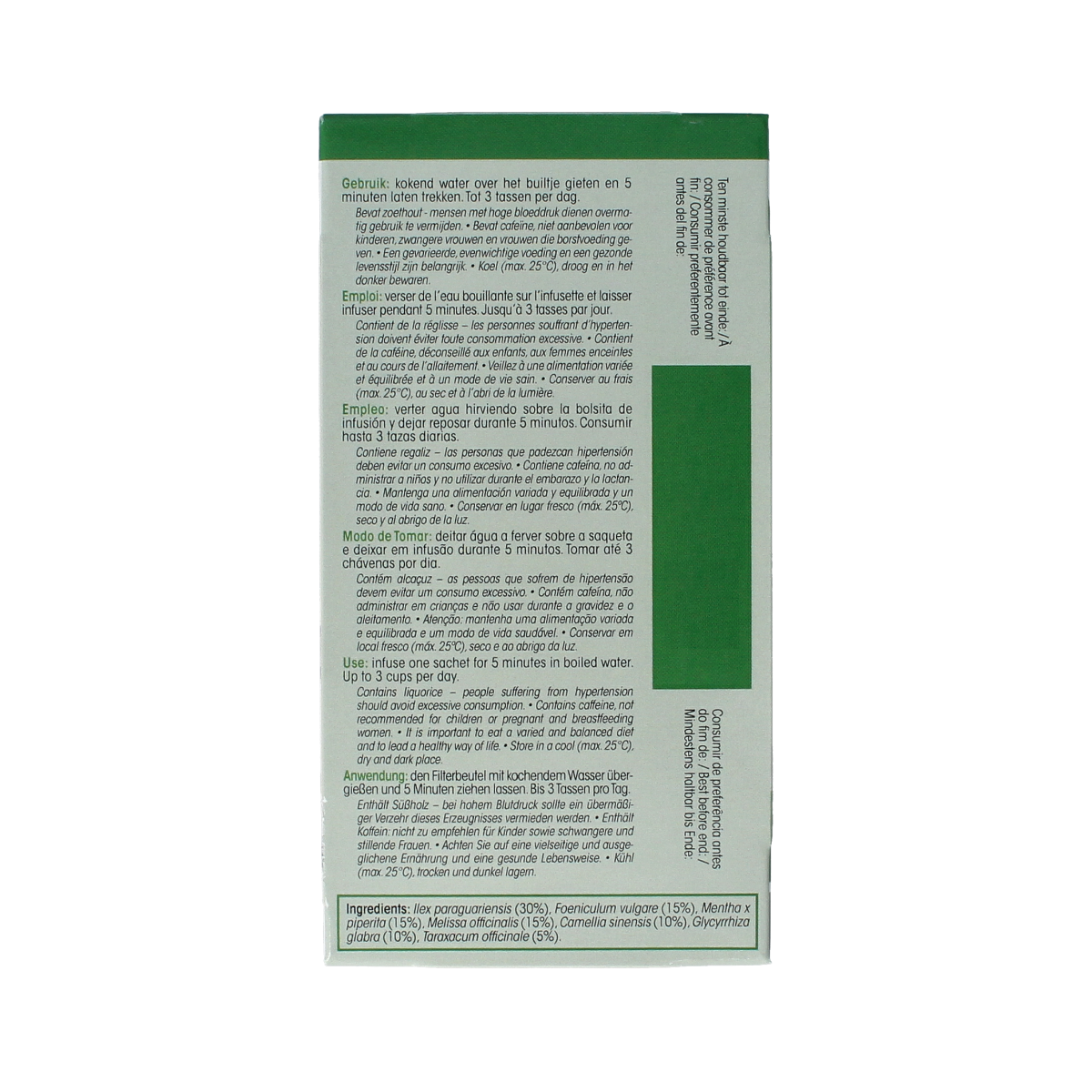 Physalis Strakke Buik Thee Bio in a box of 20 tea bags, featuring natural ingredients for slimming and digestive support.