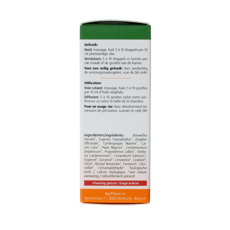 Physalis Synergie Ayurveda bio essential oil bottle, 10ml, with dropper cap, in a clear glass container.