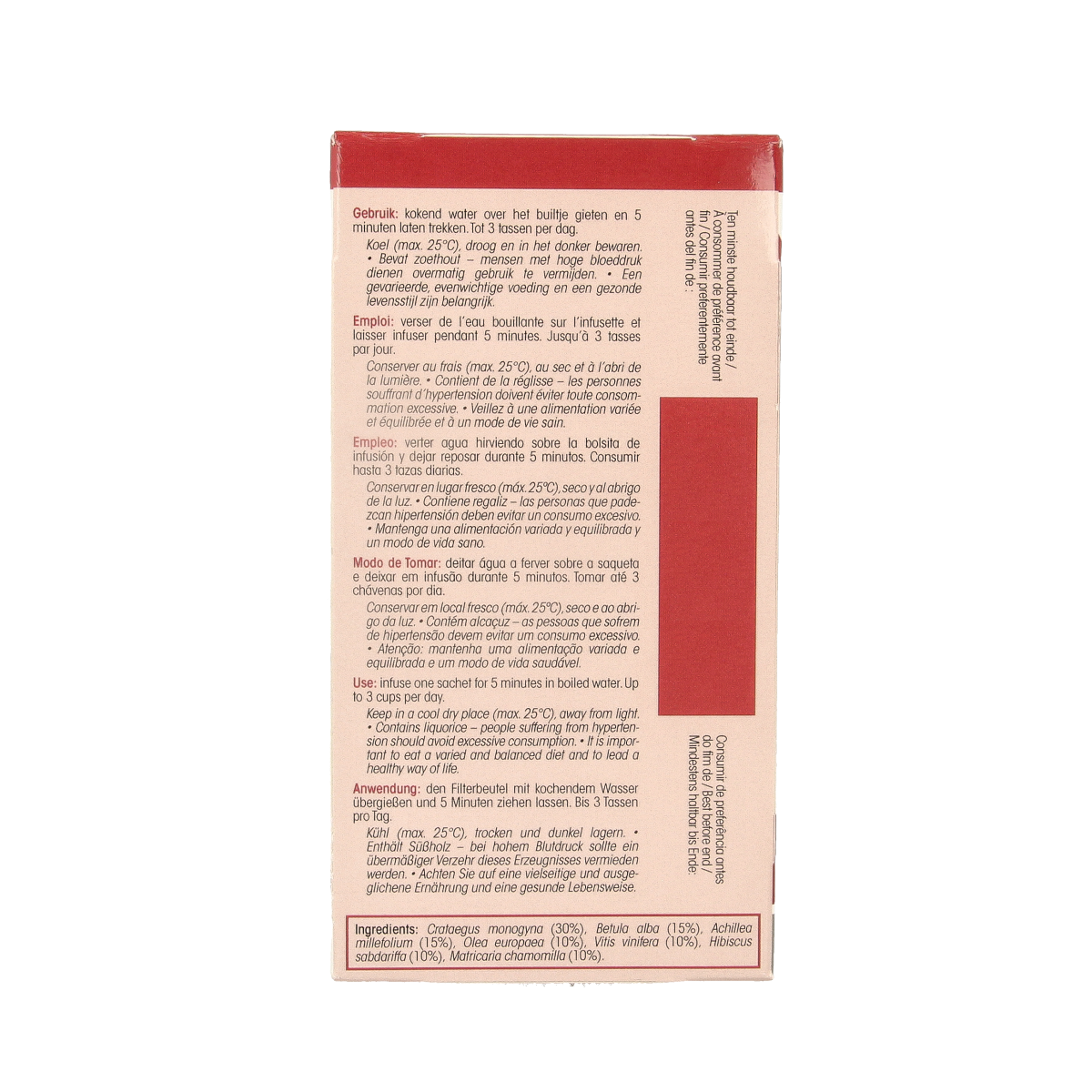 Physalis Cardio + infusie bio, a set of 20 organic tea and coffee infusions, with colorful packaging and herbal ingredients.