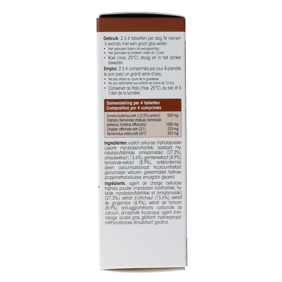 Physalis Transit+ herbal supplement box with 60 tablets, natural plant-based ingredients, and product branding on packaging.