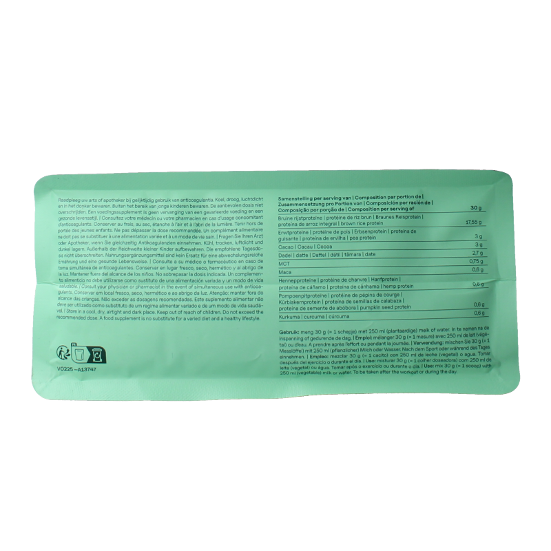 The Green Athlete Plant Protein Choco Bio amino acids in 900g container, showing the product label and packaging.