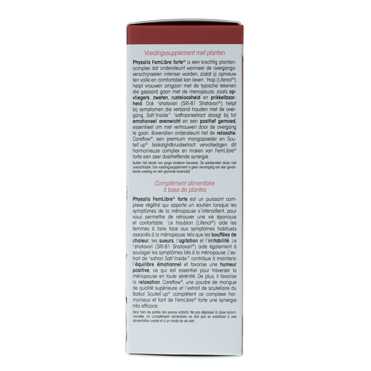 Physalis FemLibre forte dietary supplement tablets in a bottle, natural herbal health product by Physalis.