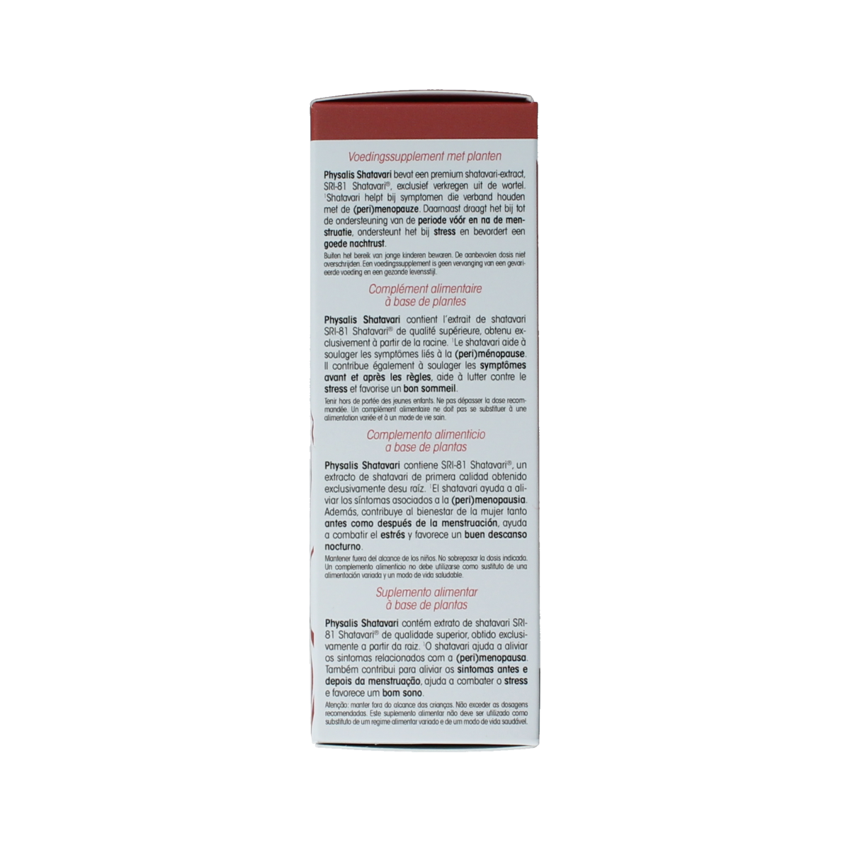Physalis Shatavari supplement capsules in a bottle, natural herbal dietary supplement from Physalis brand.
