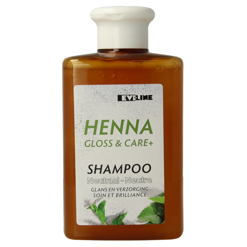 Evi Line colour and neutral shampoo 300ml bottle for hair care, featuring a sleek white and purple design with product label visible.