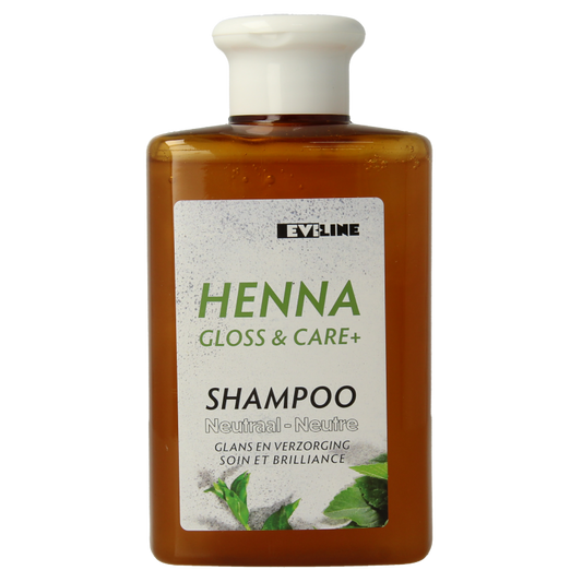 Evi Line colour and neutral shampoo 300ml bottle for hair care, featuring a sleek white and purple design with product label visible.