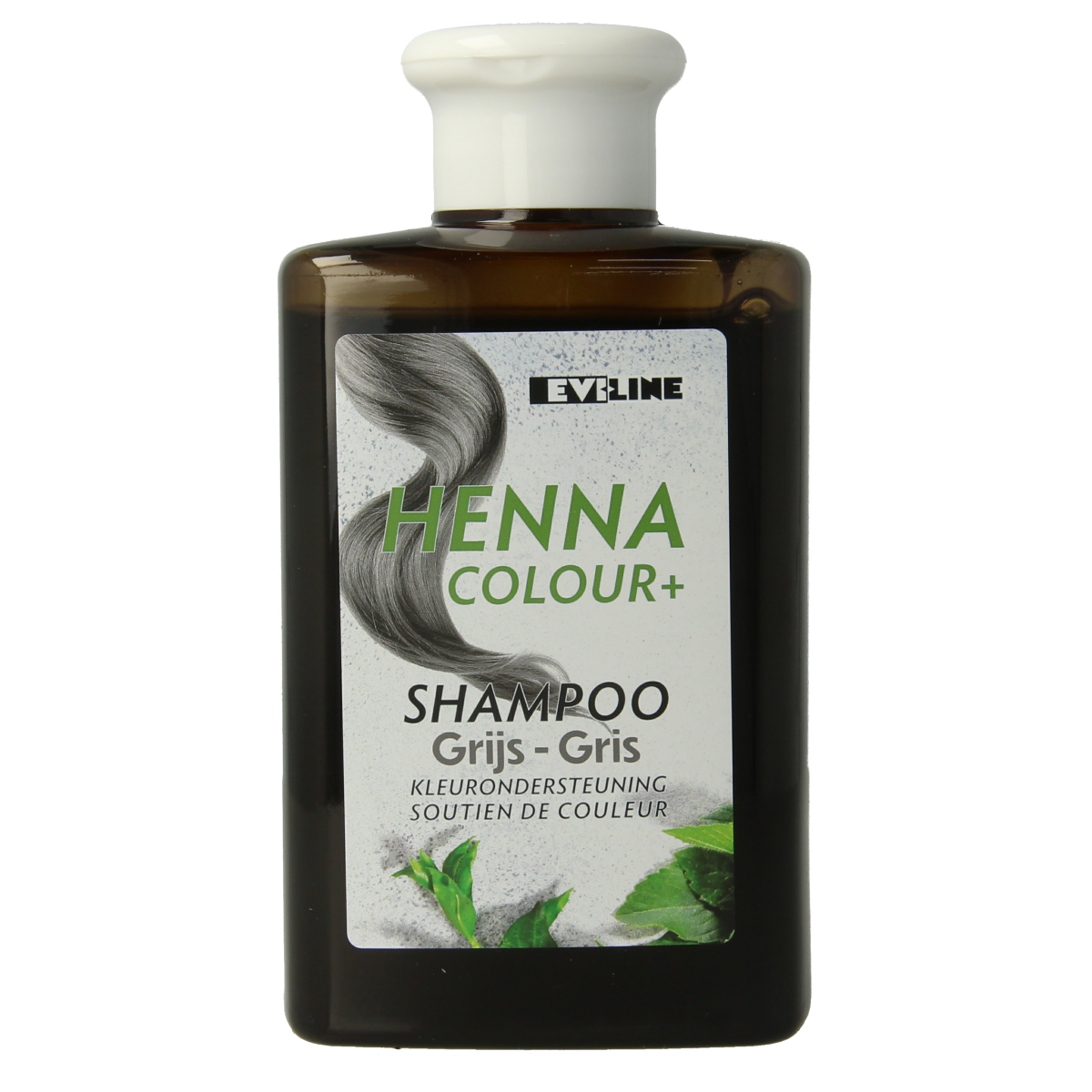 Evi Line Colour + Gray Shampoo 300ml bottle, hair care product for color-treated and gray hair, in a sleek pump bottle