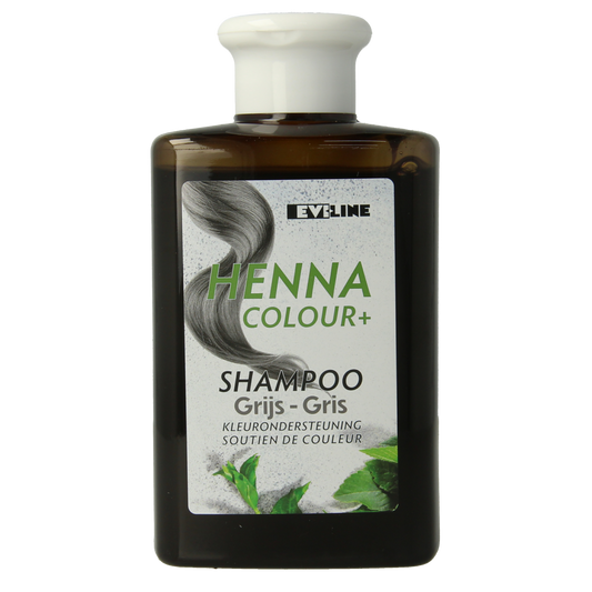 Evi Line Colour + Gray Shampoo 300ml bottle, hair care product for color-treated and gray hair, in a sleek pump bottle