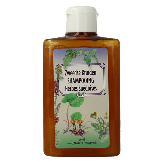 Marval&Vincent shampoo with herbal ingredients in a 200ml bottle, showcasing the herbal-infused hair care product.
