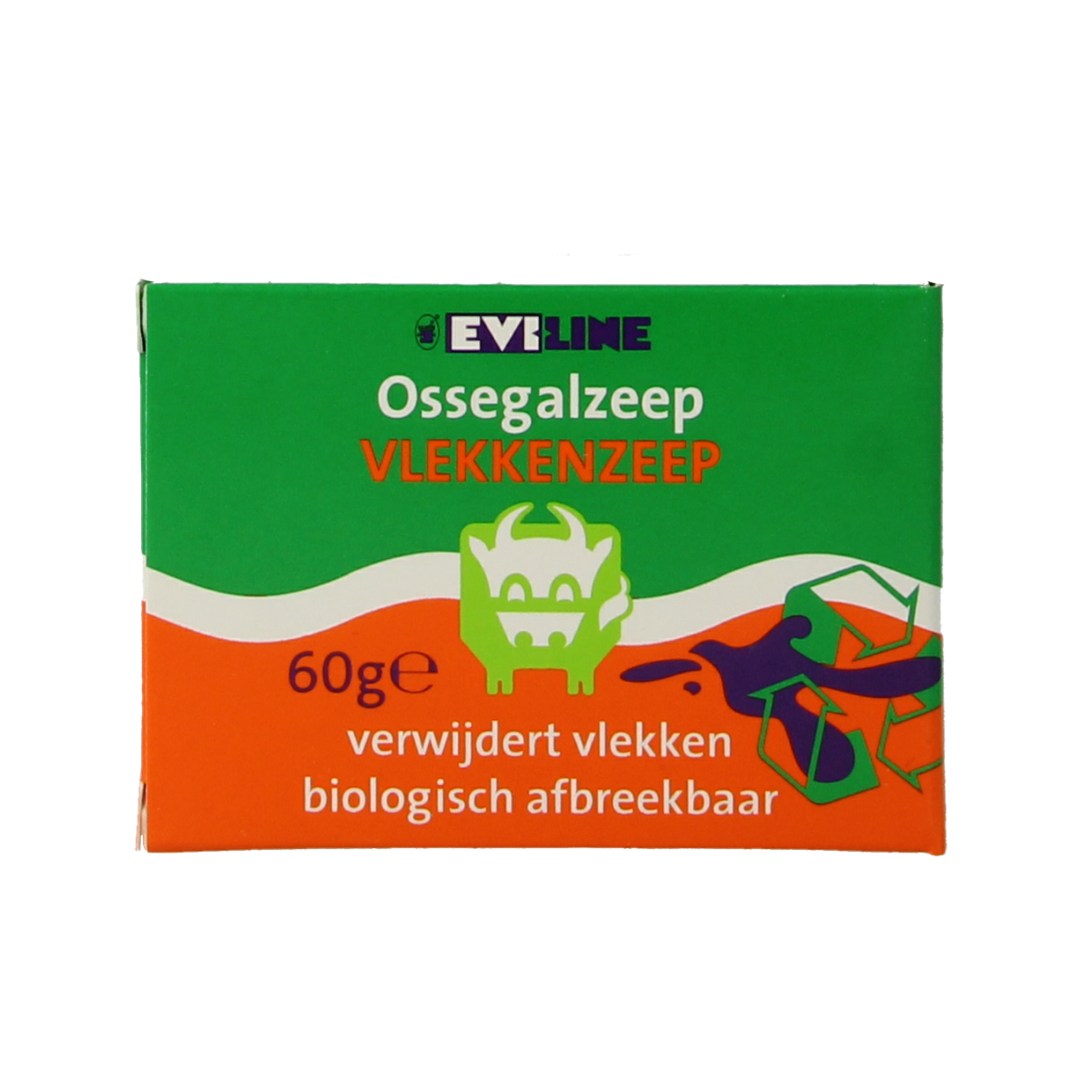 Evi Line Ossegalzeep 60g, natural laundry soap bar, ideal for gentle washing and stain removal, shown in the image.