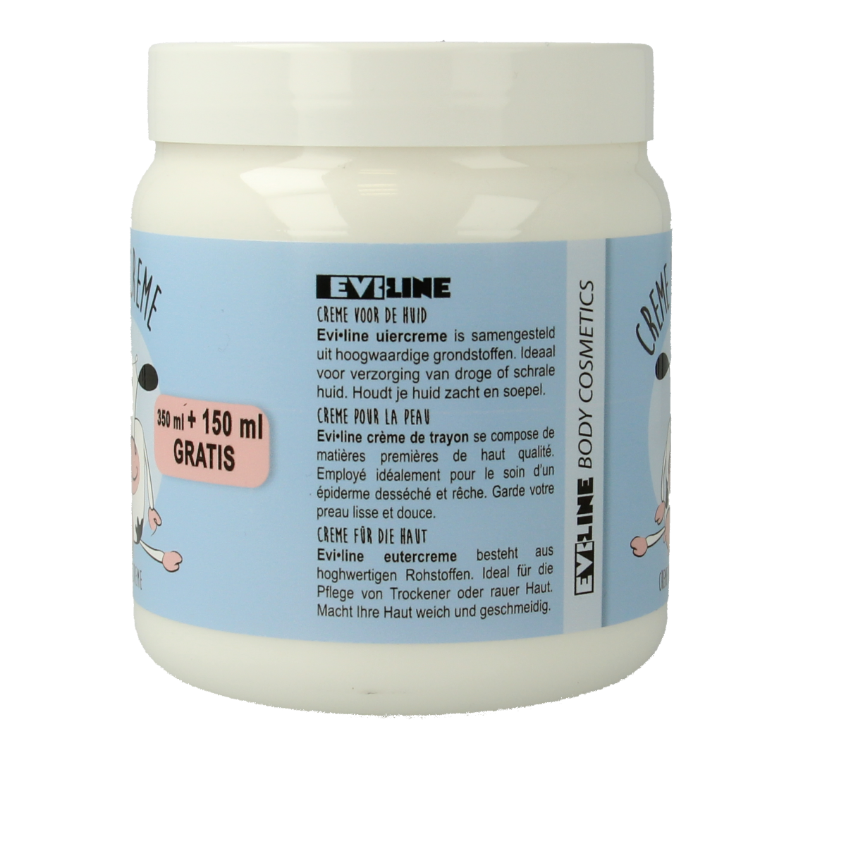 Evi Line Uiercreme body care cream in 500ml container, smooth and nourishing lotion for skin care.