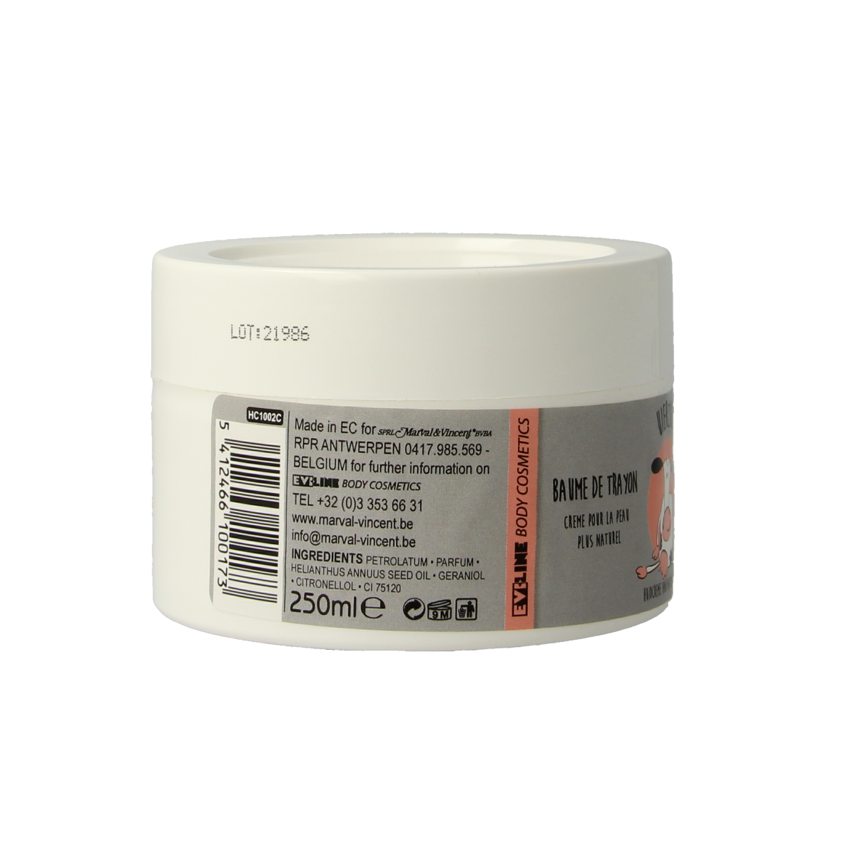 Evi Line Uierzalf body care cream in a 250ml tube, designed for nourishing and moisturizing the skin.