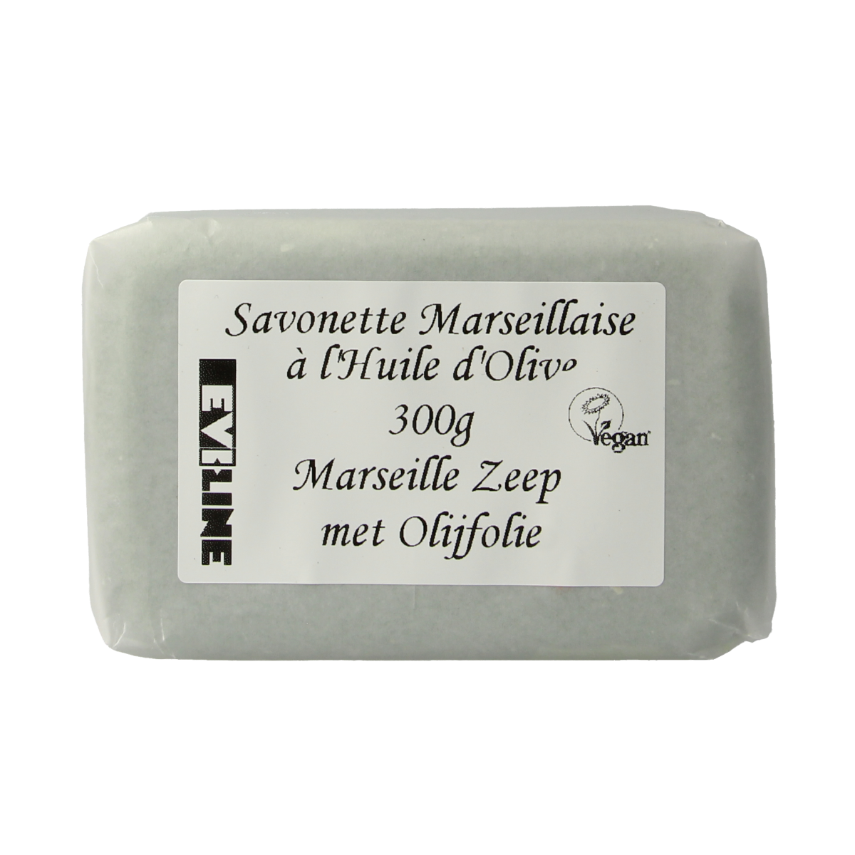 Evi Line Marseille olive soap bar, 300g, natural soap with olive oil, rectangular shape with textured surface