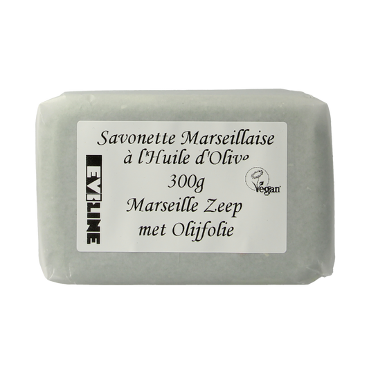 Evi Line Marseille olive soap bar, 300g, natural soap with olive oil, rectangular shape with textured surface
