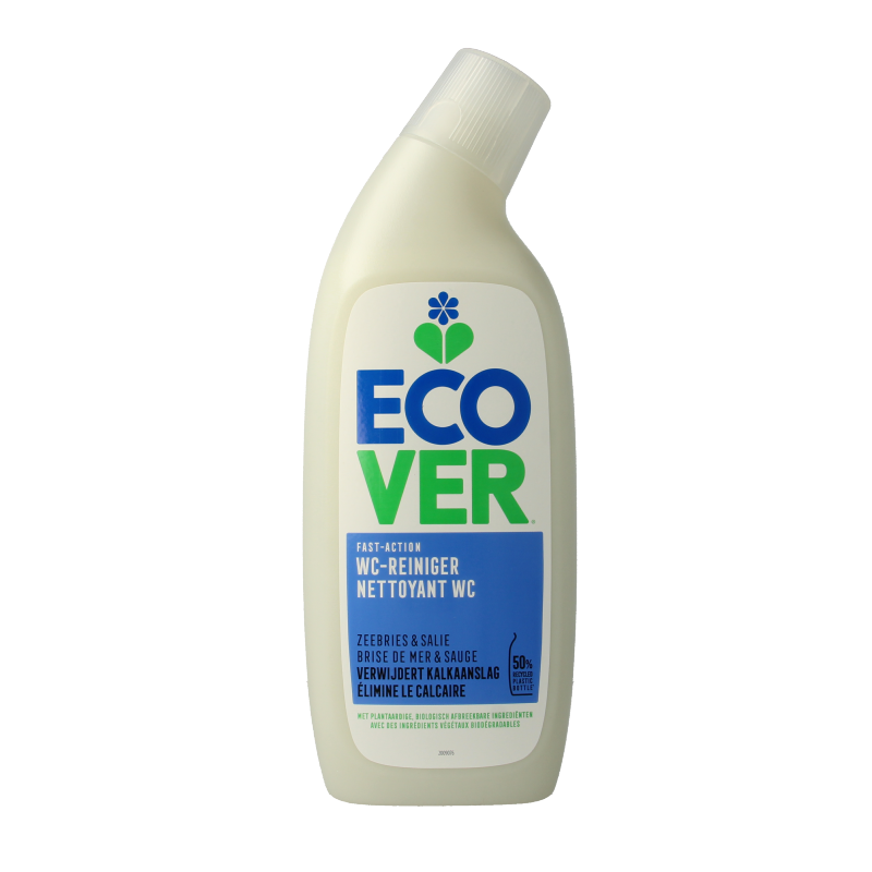 Ecover WC reiniger zeebries en salie in een 750 ml fles, schoonmaakartikel voor toiletten met frisse zeebries en salie geur
