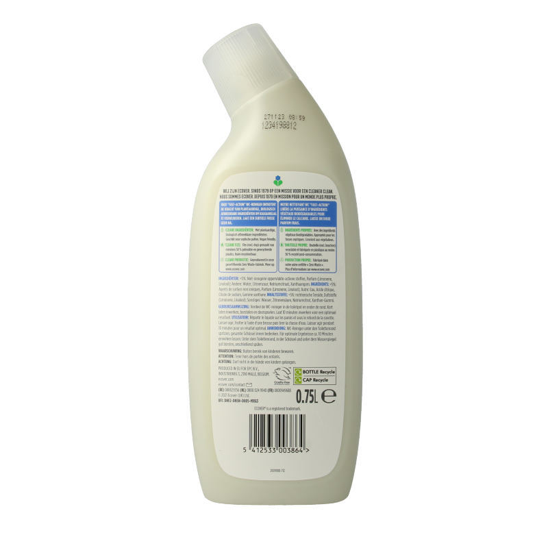 Ecover WC reiniger zeebries en salie in 750ml bottle, schoonmaakartikelen voor toiletreiniging met frisse geur