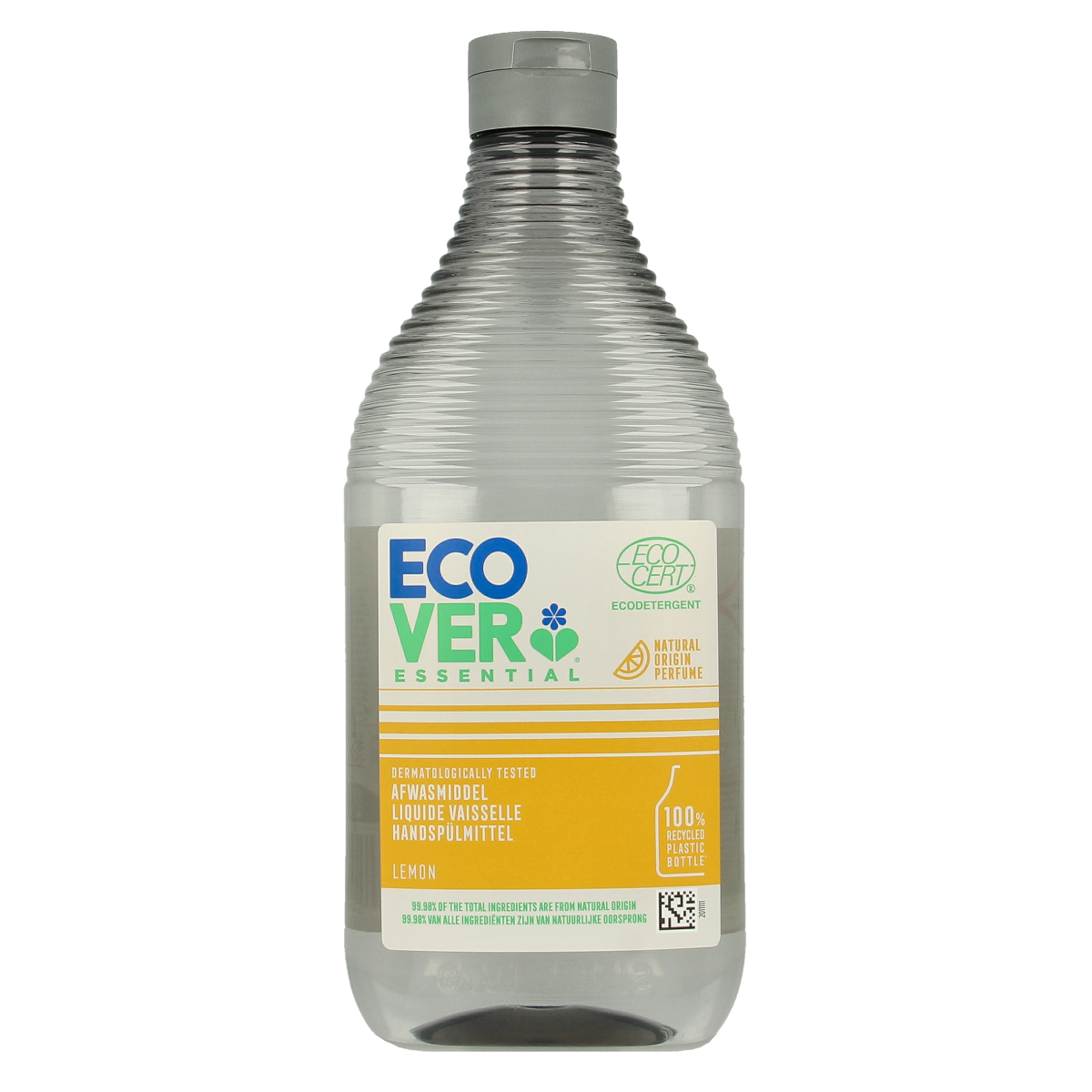 Ecover Essential lemon dish soap in a 450ml bottle, natural eco-friendly afwasmiddel with lemon scent.
