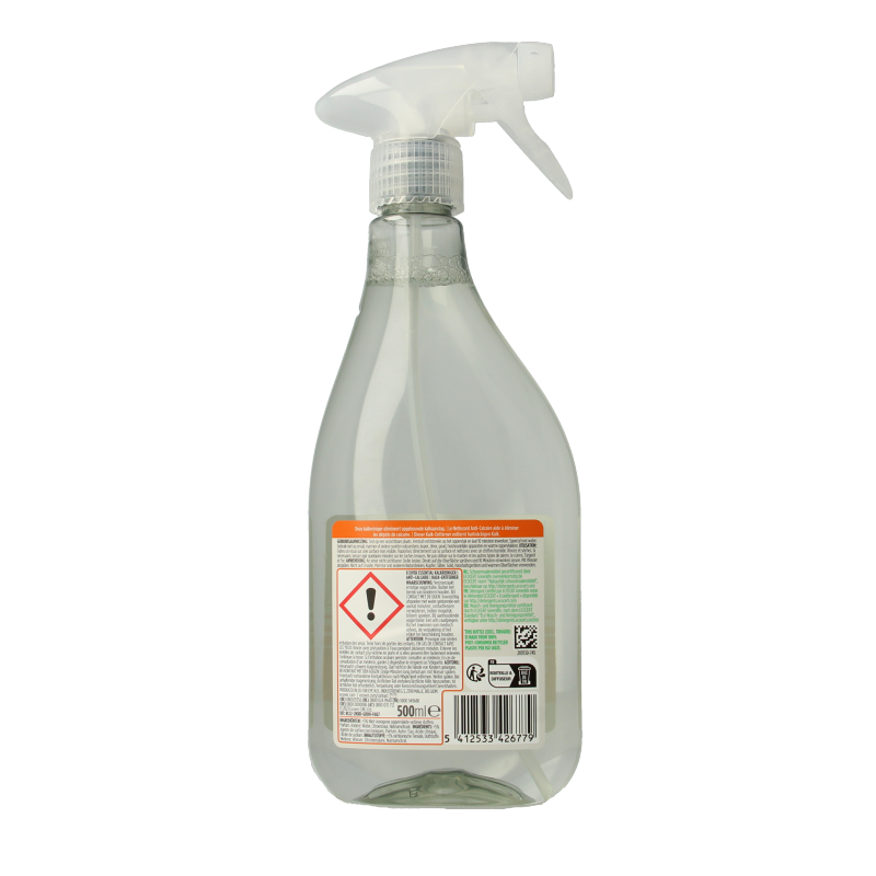 Ecover Kalkreiniger spray in 500ml bottle, a cleaning product for lime and mineral deposits in household cleaning.