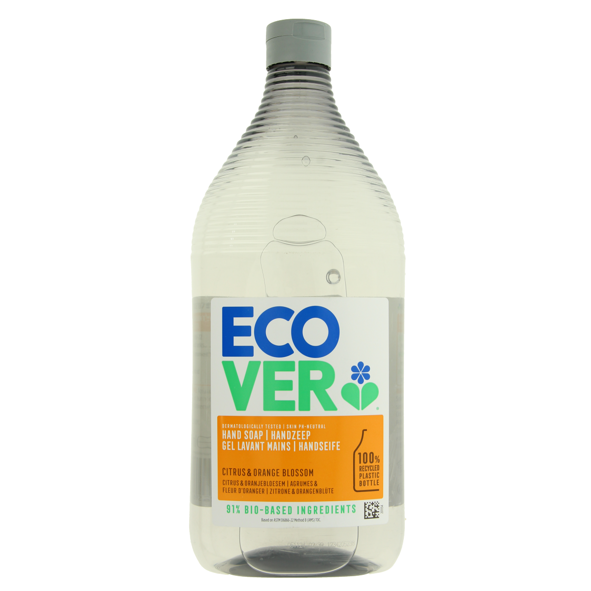 Ecover Essential citrus hand soap in a 950ml bottle, featuring a bright citrus scent and hand care formulation.