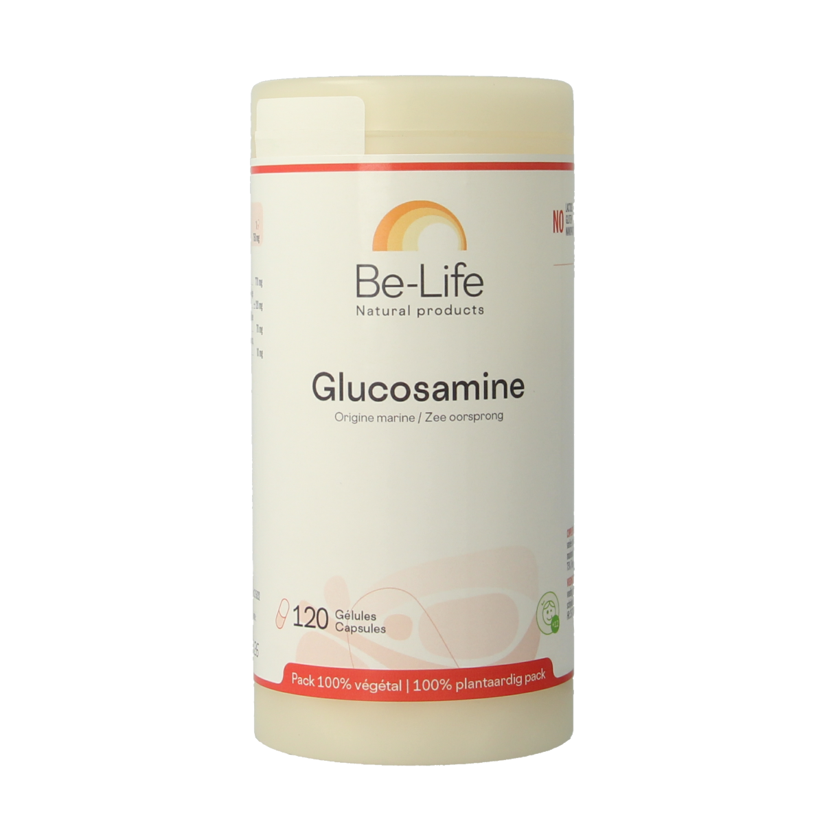 Be-Life Glucosamine mineral capsules in a bottle, dietary supplement for joint support, 120 capsules.