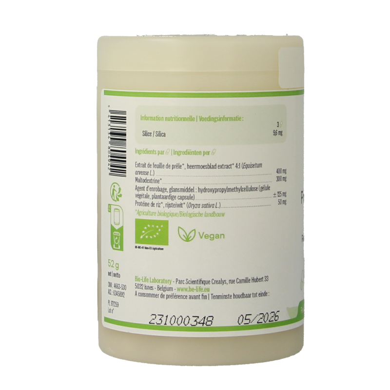 Be-Life Heermoes bio herbal supplement capsules, showcasing the 60 capsules package with herbal ingredients and natural packaging.