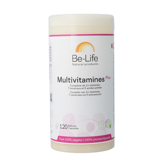 Be-Life multivitamin plus capsules, dietary supplement with 120 multi-vitamin pills for daily nutritional support.